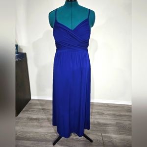 Jennifer Lopez Maxi Dress Size Medium Royal Blue Stretch Fabric Like New
